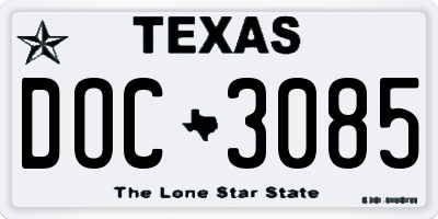 TX license plate DOC3085