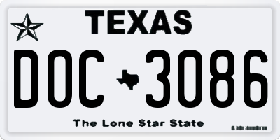 TX license plate DOC3086