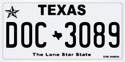 TX license plate DOC3089