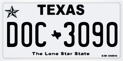 TX license plate DOC3090