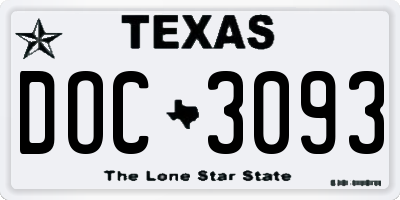 TX license plate DOC3093