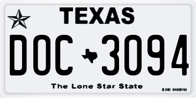 TX license plate DOC3094
