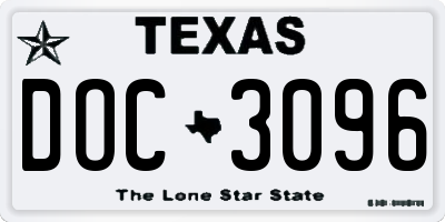 TX license plate DOC3096