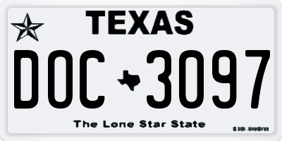TX license plate DOC3097