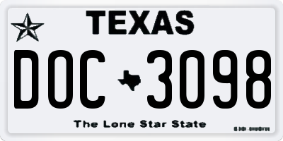 TX license plate DOC3098