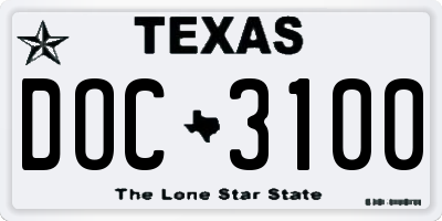 TX license plate DOC3100