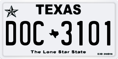 TX license plate DOC3101