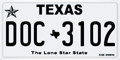 TX license plate DOC3102