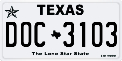 TX license plate DOC3103