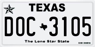 TX license plate DOC3105