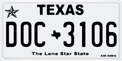 TX license plate DOC3106