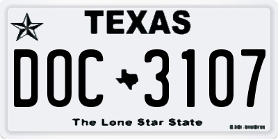 TX license plate DOC3107