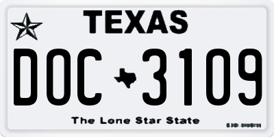 TX license plate DOC3109