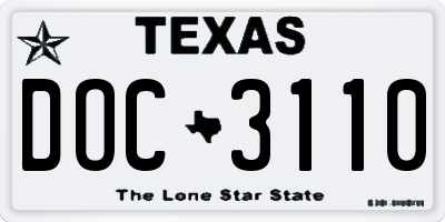 TX license plate DOC3110