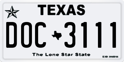 TX license plate DOC3111
