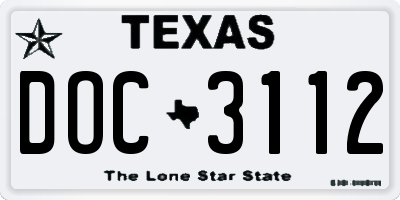 TX license plate DOC3112