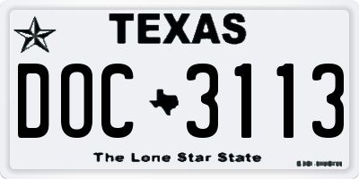 TX license plate DOC3113