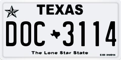 TX license plate DOC3114
