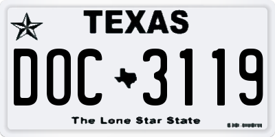 TX license plate DOC3119