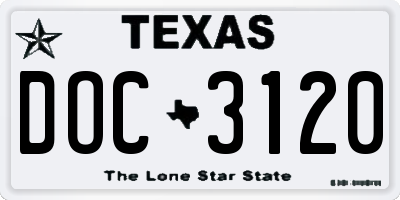 TX license plate DOC3120