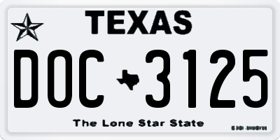 TX license plate DOC3125