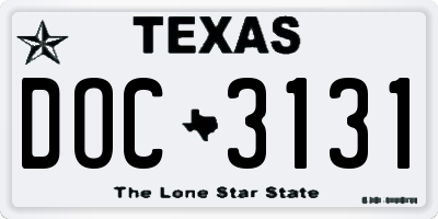 TX license plate DOC3131