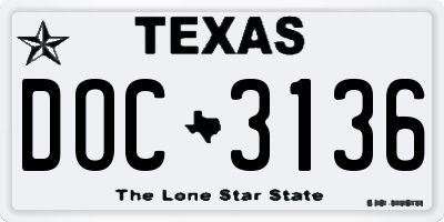 TX license plate DOC3136