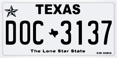 TX license plate DOC3137