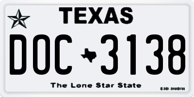 TX license plate DOC3138