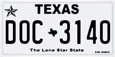 TX license plate DOC3140