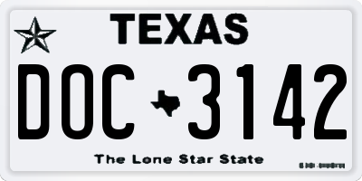 TX license plate DOC3142