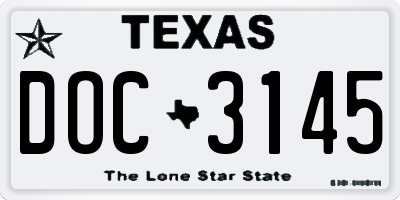 TX license plate DOC3145