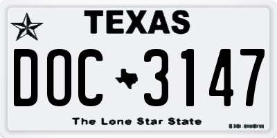 TX license plate DOC3147