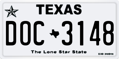 TX license plate DOC3148