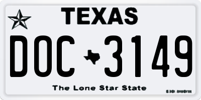 TX license plate DOC3149