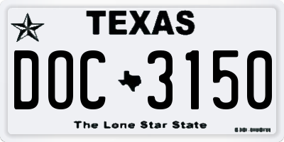 TX license plate DOC3150