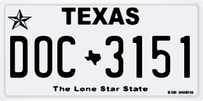 TX license plate DOC3151