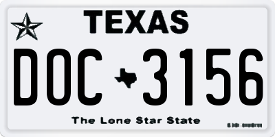TX license plate DOC3156