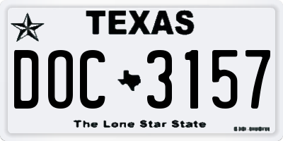 TX license plate DOC3157