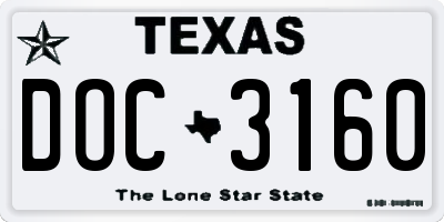 TX license plate DOC3160