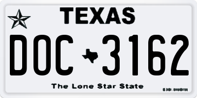 TX license plate DOC3162