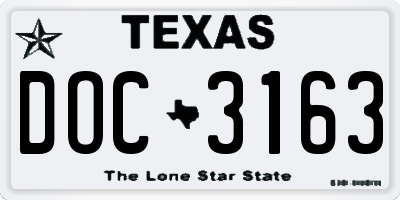 TX license plate DOC3163