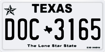TX license plate DOC3165