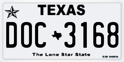 TX license plate DOC3168