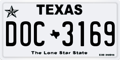 TX license plate DOC3169