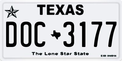 TX license plate DOC3177