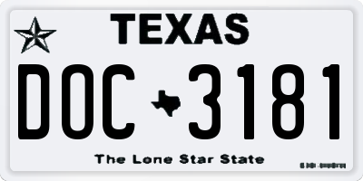 TX license plate DOC3181