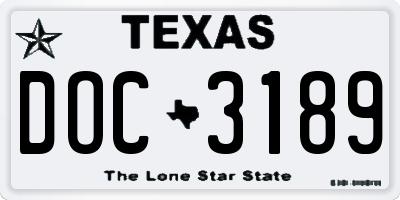 TX license plate DOC3189