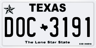 TX license plate DOC3191