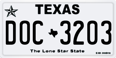 TX license plate DOC3203